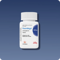 Immortals Medicine Foundayo orforglipron 0.8 mg tablets bottle on a blue background, oral GLP-1 weight management prescription in the Bryan Johnson Blueprint longevity protocol