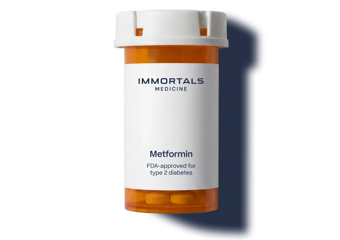 Metformin container for blood sugar management and longevity protocol support from Immortals