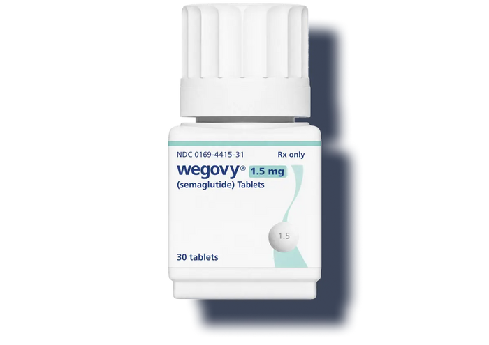 Wegovy tablets container for weight management and metabolic health from Immortals