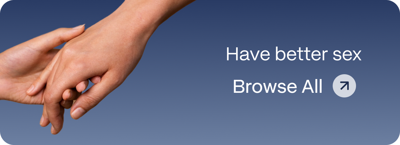 Two hands gently clasped together against a blue background, representing Blueprint Immortals sexual health treatments