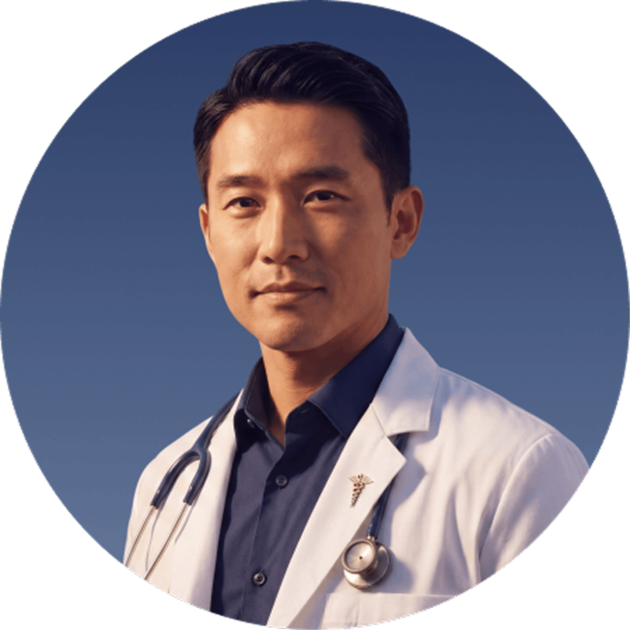 Portrait of expert longevity doctor with stethoscope at Immortals