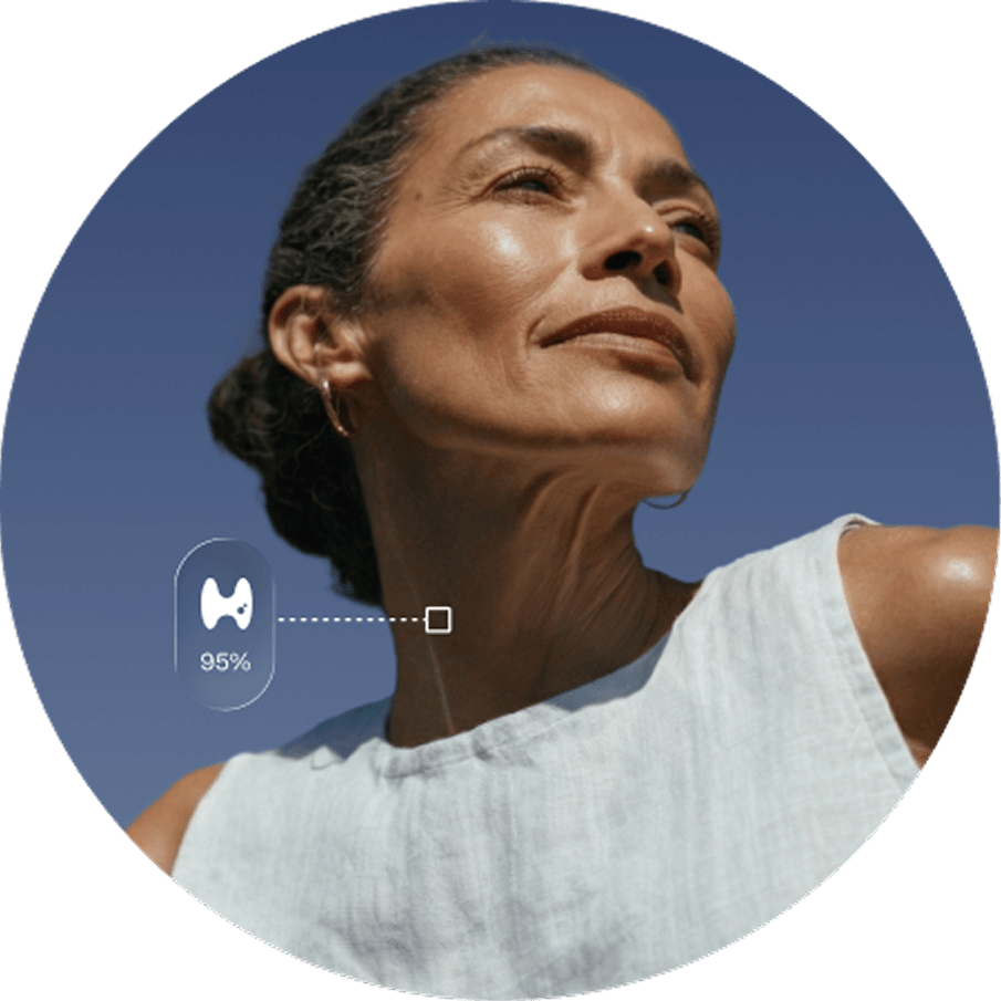 Woman showing biomarker score from Immortals longevity tracking