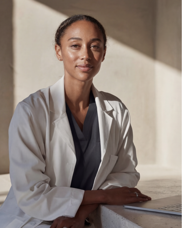 Physician reviewing a patient intake